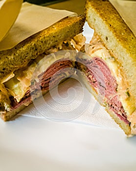 Pastrami Reuben sandwich