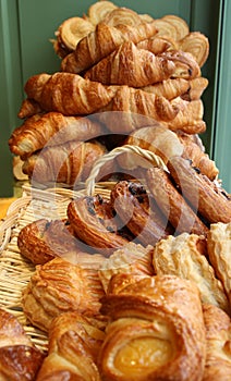 Pastries and Croissants in a bakery