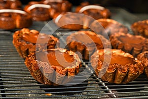 Pastries on display in French patisserie