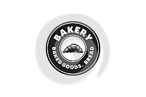 Pastries, Round Label Badge Vintage Bakery Logo.