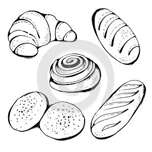 Pastry, bakery products set