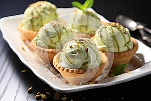 Pastry bliss Pistachio ice cream encased in perfectly baked shells