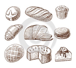 Pasteles a pan decorativo iconos colocar 