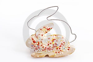 Pastry cutter, cookie with sugar granules, easter bunny shape