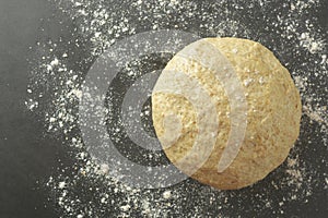 Pastry dought cooking process for baking bread, italian pizza, pasta or other pastry. Flat lay