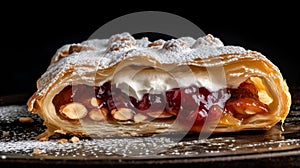 Cream And Jam Pastry In The Style Of Laowa 100mm F28 2x Ultra Macro Apo photo