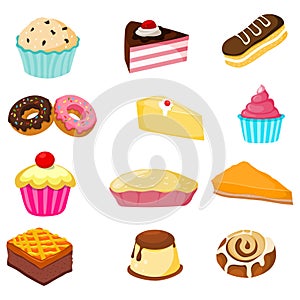 Pastry,pies and flour products vector stock image.