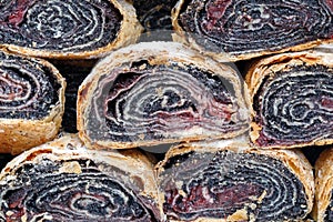 Pastry - The poppy seed roll, cake made in Slovakia
