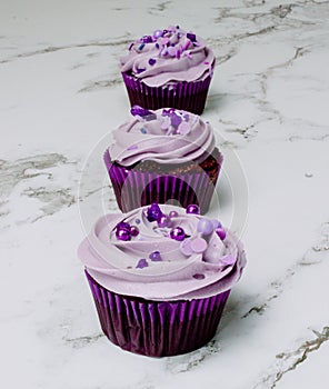 Pastry - Purple muffins for National Woman Day