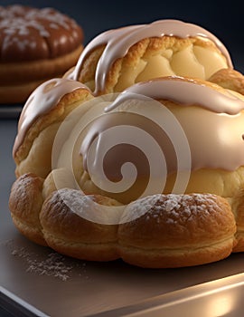 pastry on the wooden table close-up