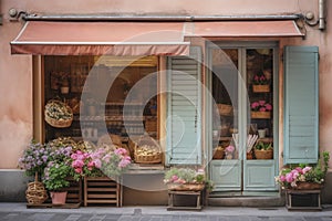 Pastryshop front view, created with generative AI