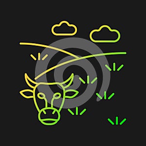 Pasture gradient vector icon for dark theme