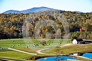 Pasture/Hay/Mountains/Autumn