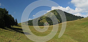 Pasture near Borisov mountain in Velka Fatra mountains in Slovakia