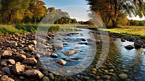 Award-winning 32k Hdr Photography Pasture Stream And Small River Stones photo