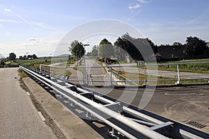 Pastures with farms and roads in the future Fifth Village of the Zuidplaspolder of the municipality of Zuidplas