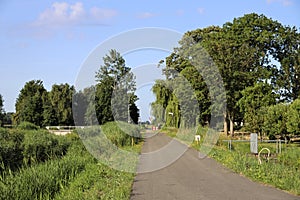 Pastures with farms and roads in the future Fifth Village of the Zuidplaspolder of the municipality of Zuidplas