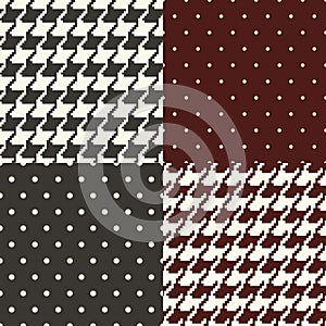 Pata de gallo and polka dots patterns