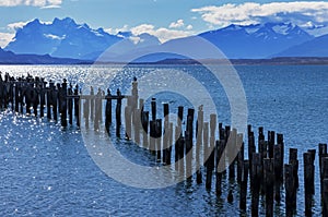 Patagonia Bay and Mountains photo