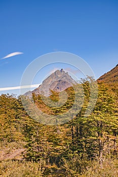 Patagonia Mountain Landscape Scene, Aisen Chile photo