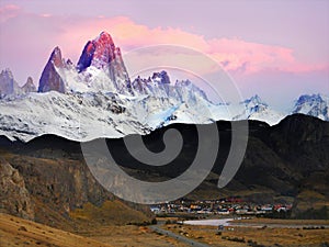 Patagonia Mountains Sunrise Fitz Roy Chalten