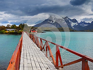 Patagonia Mountains Turquoise Lake Bridge Lodge