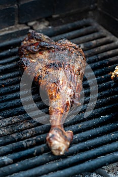 Patagonian lamb grilled Argentine style cooked on the grill photo