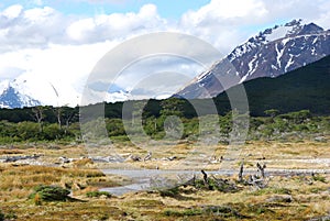 Patagonian Landscape in the National Park Los Glaciales in Patagoni