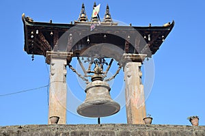 Patan, Nepal, ancient ritual bell on Durbar square