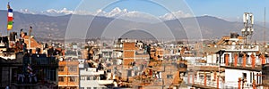 Patan or Pathan town and Kathmandu, Himalayas mountains