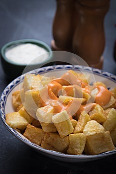 Patatas bravas  spanish fried potato photo