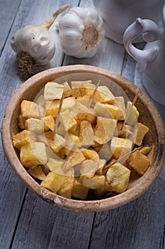 Patatas bravas, spanish fried potato photo
