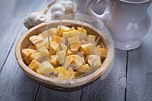 Patatas bravas, spanish fried potato photo