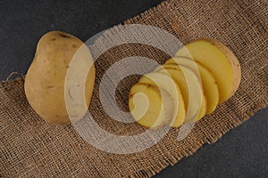 Patato on dark background stock photo