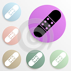 patch badge color set. Simple glyph, flat vector of web icons for ui and ux, website or mobile application