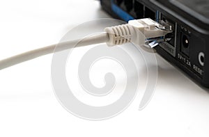 patch cable, patch cord, connecting cord in the router