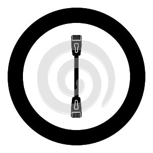 Náplast kabel cesta šňůra45 čistý ikona v kruh kolem černý barva vektor ilustrace obraz solidní 