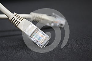 Patch cord on a dark background