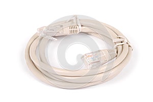 Patch cord grey network cable with molded RJ45 plug