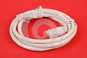 Patch cord grey network cable with molded RJ45 plug