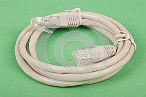 Patch cord grey network cable with molded RJ45 plug