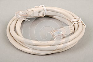 Patch cord grey network cable with molded RJ45 plug