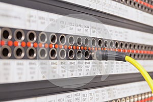 Patch panel that is equipped for broadcast.