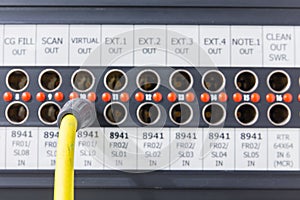 Patch panel that is equipped for broadcast.