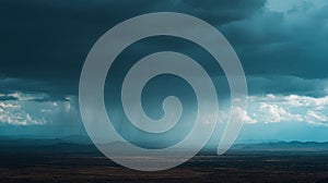 A Patch Of Rain Over A Garden In The Distance Generative AI