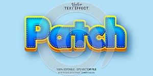 Patch text effect, editable comic and cartoon text style