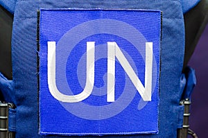 Patch United Nations on flak jacket