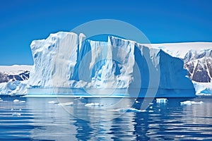 patches of snow on blue iceberg