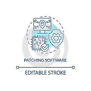 Patching software turquoise concept icon