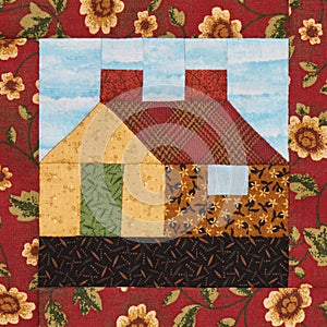 Patchwork block the village house in rustic style